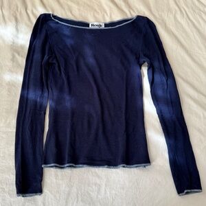 Rouje navy boat neck top in size 34/0/XS